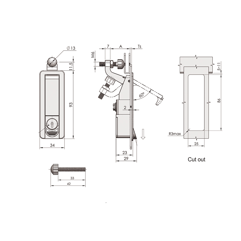 MS719 Serrature con chiusura a compressione con base spray a luce nera da 275 g con nucleo di bloccaggio MS719 Serrature con chiusura a compressione con base spray a luce nera da 275 g con nucleo di bloccaggio