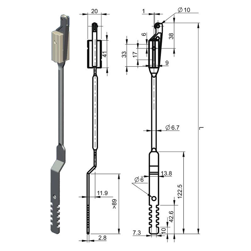 LG002-1 Accessori per serrature industriali con biella