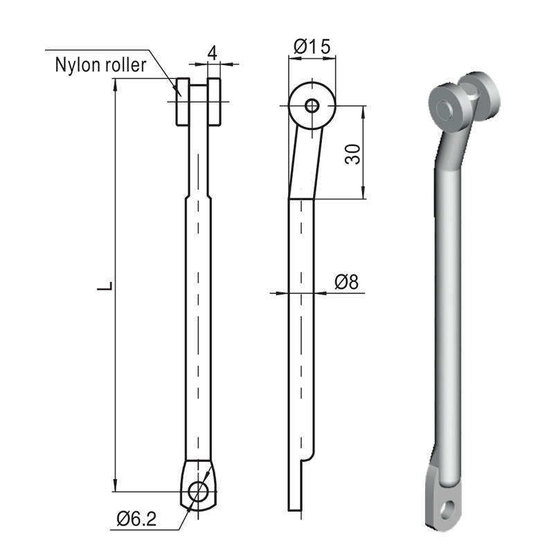 Accessori per bielle industriali con rulli in nylon LG007-B