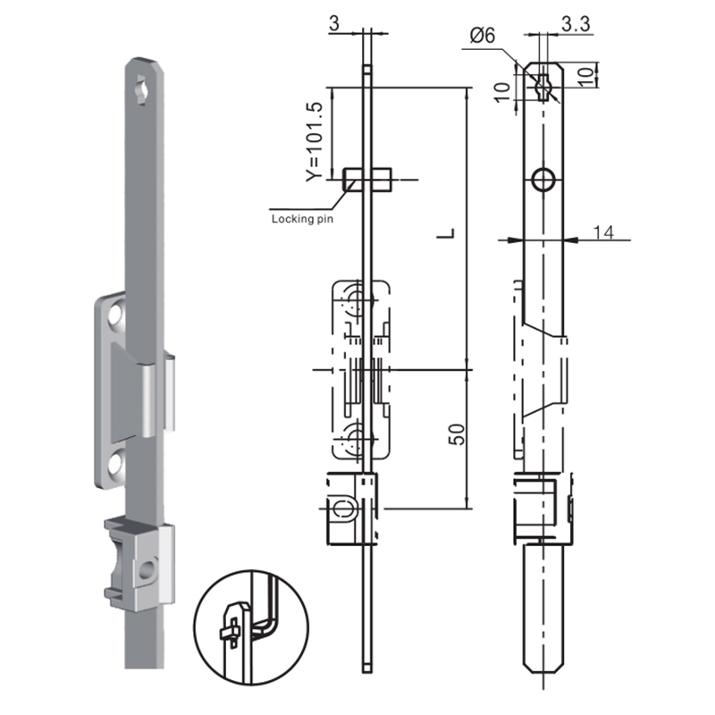 LG010-2 Con perno di bloccaggio Accessori per biella
