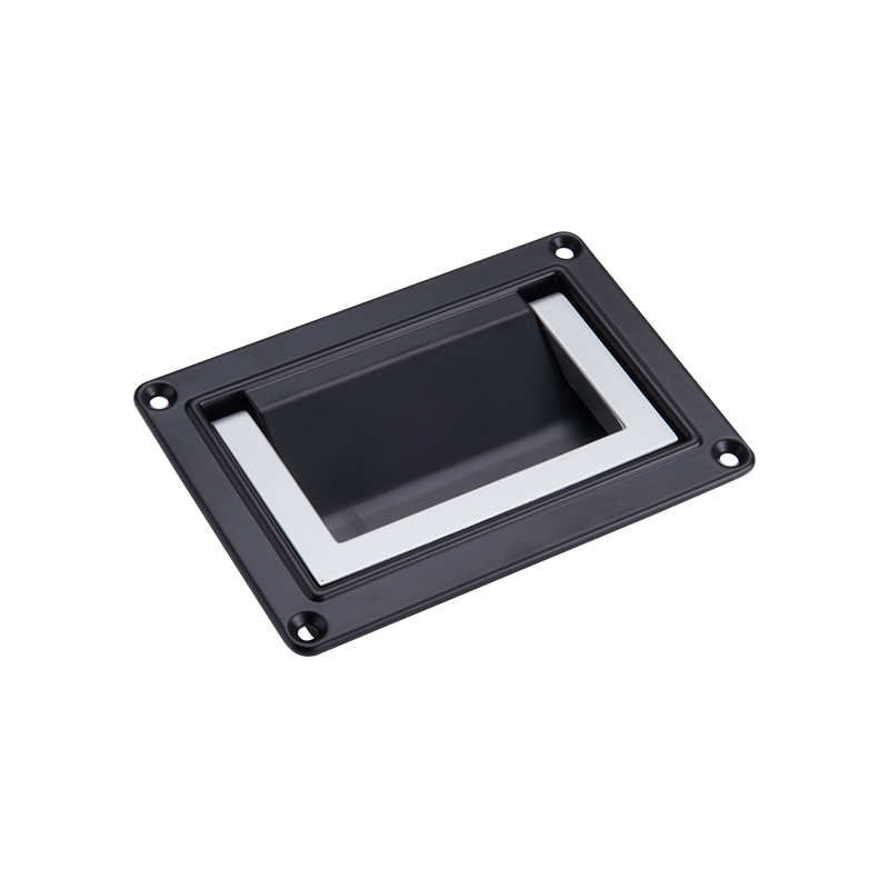 LS504-5-A Maniglia per porta cromata con base in plastica nera